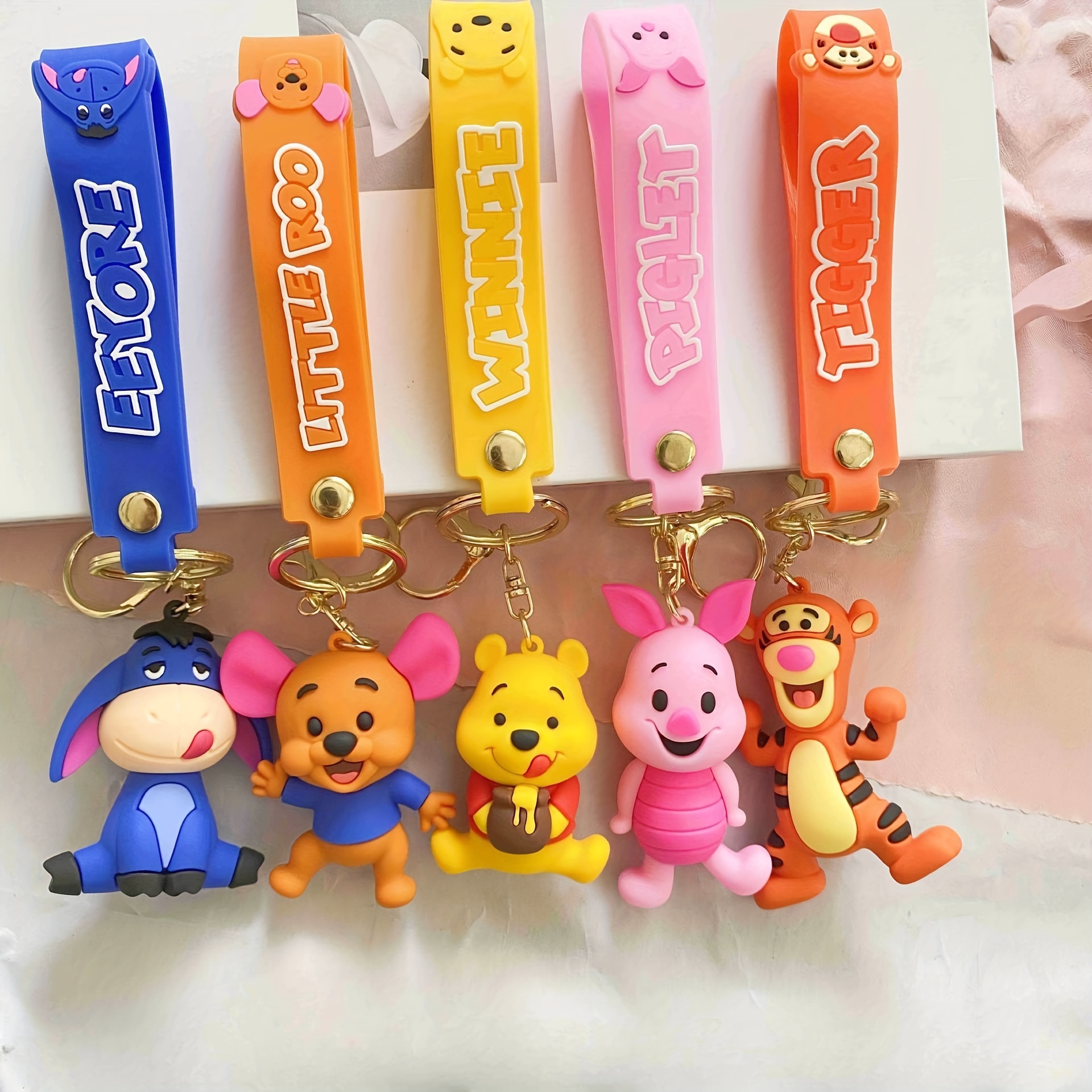 Llaveros de Winnie Piglet para niños, Disney, Pato Donald, Stitch, lindo  llavero de coche, dibujos animados