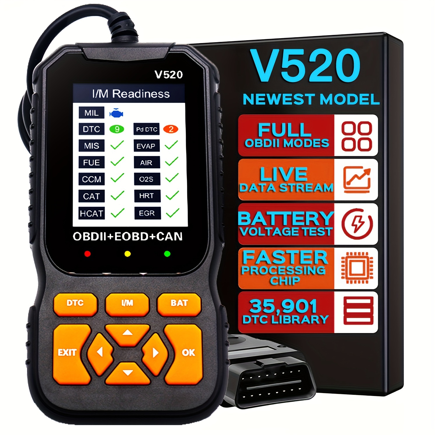 Scanner Automotriz V318 OBD2 CAN con Verificador de Voltaje de Bateria