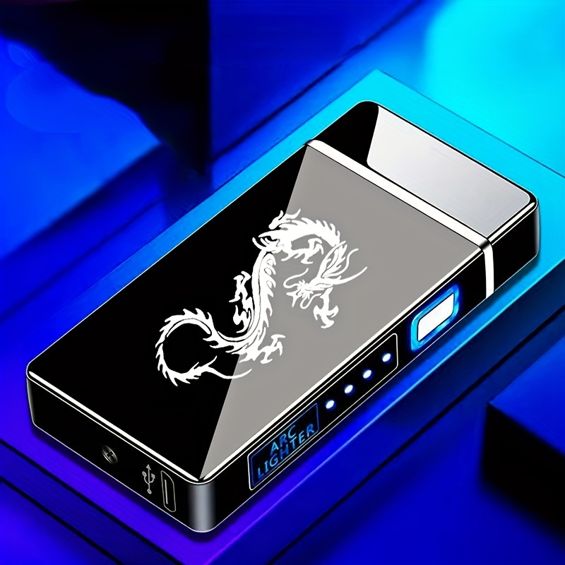 Encendedor eléctrico recargable por USB, pantalla táctil, sin llama, con  indicador de batería, encendedor de cigarrillos electrónico ultrafino, para