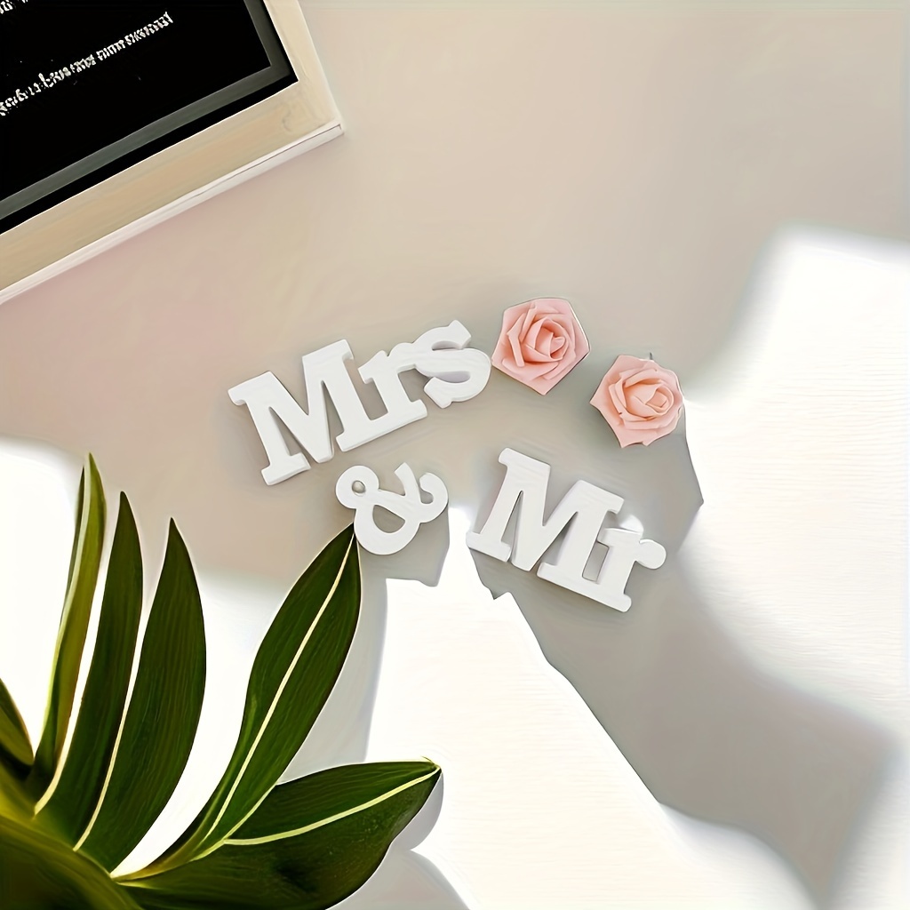 Mr mrs English Letter Wedding Supplies Pvc Wedding - Temu