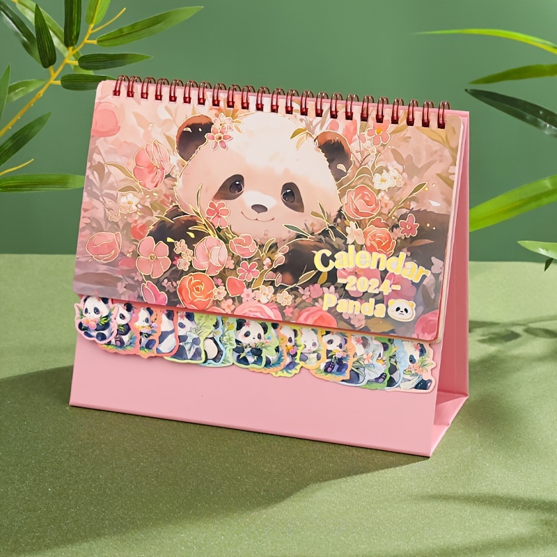 Cute Cartoon Panda Shape Mini 2024 Desk Calendar Student - Temu