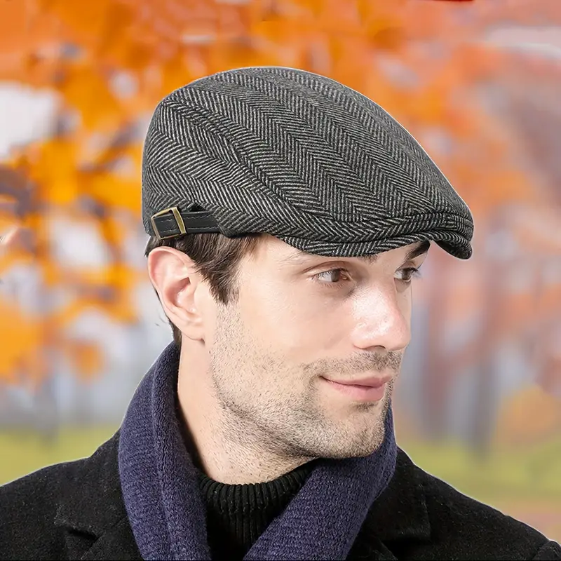 Warm Newsboy Cabbie Hats Hats Winter Hats Men - Temu