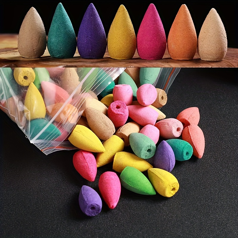 50pcs Backflow Incense Cone Scents Natural Fragrance Mixed Variety of  Scents Multi Colour (Multi)