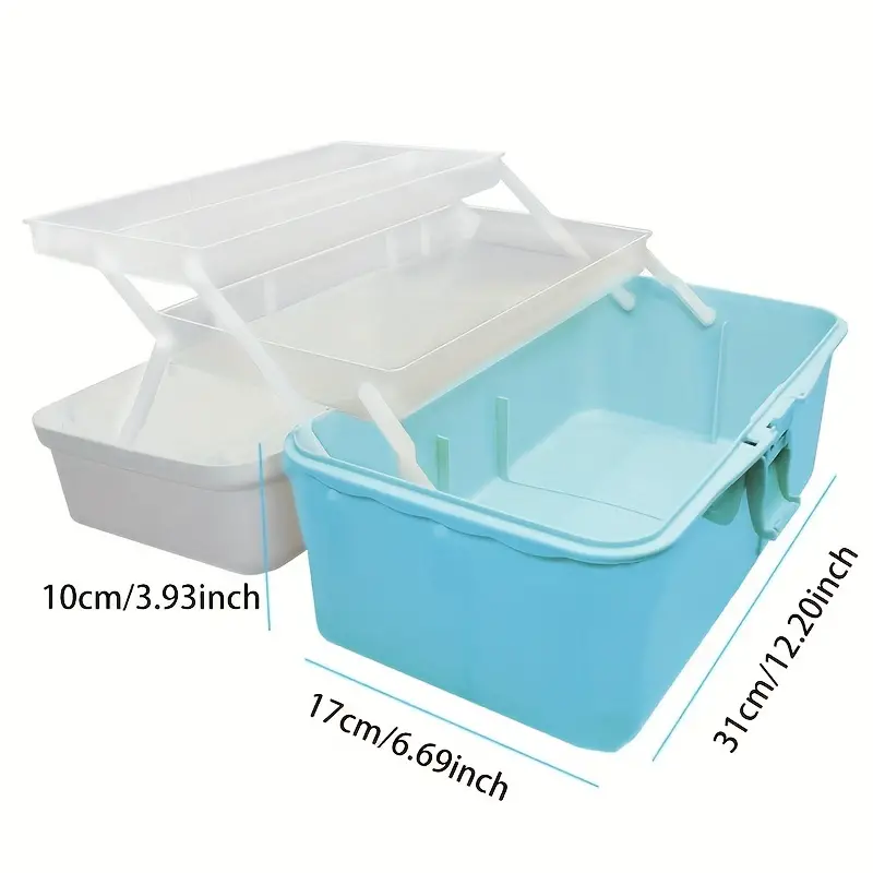 2 tier Plastic Storage Box With Removable Tray Craft - Temu