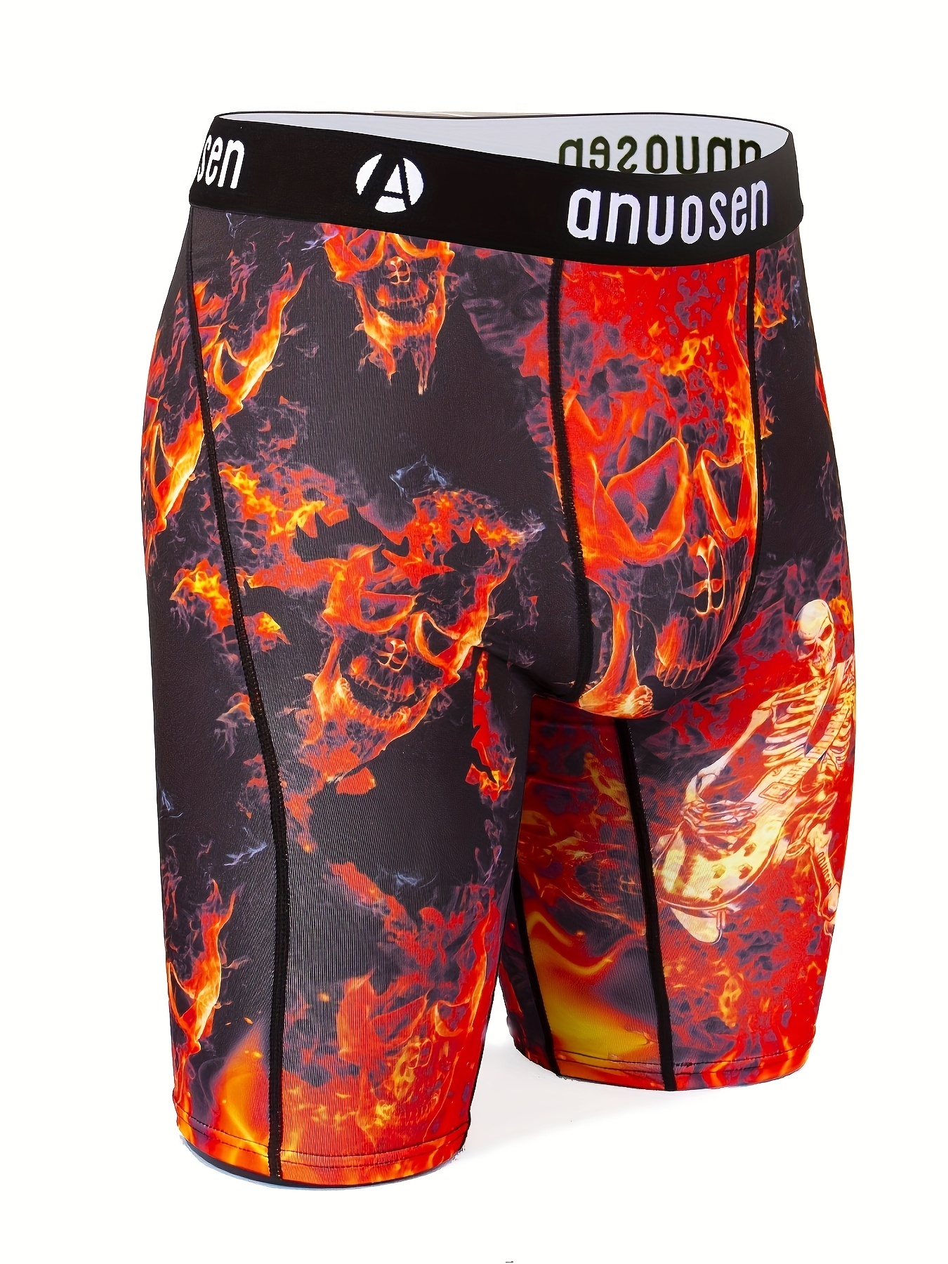 Men's Fire Money Print Boxer Briefs Breathable Comfortable Stretch Underwear