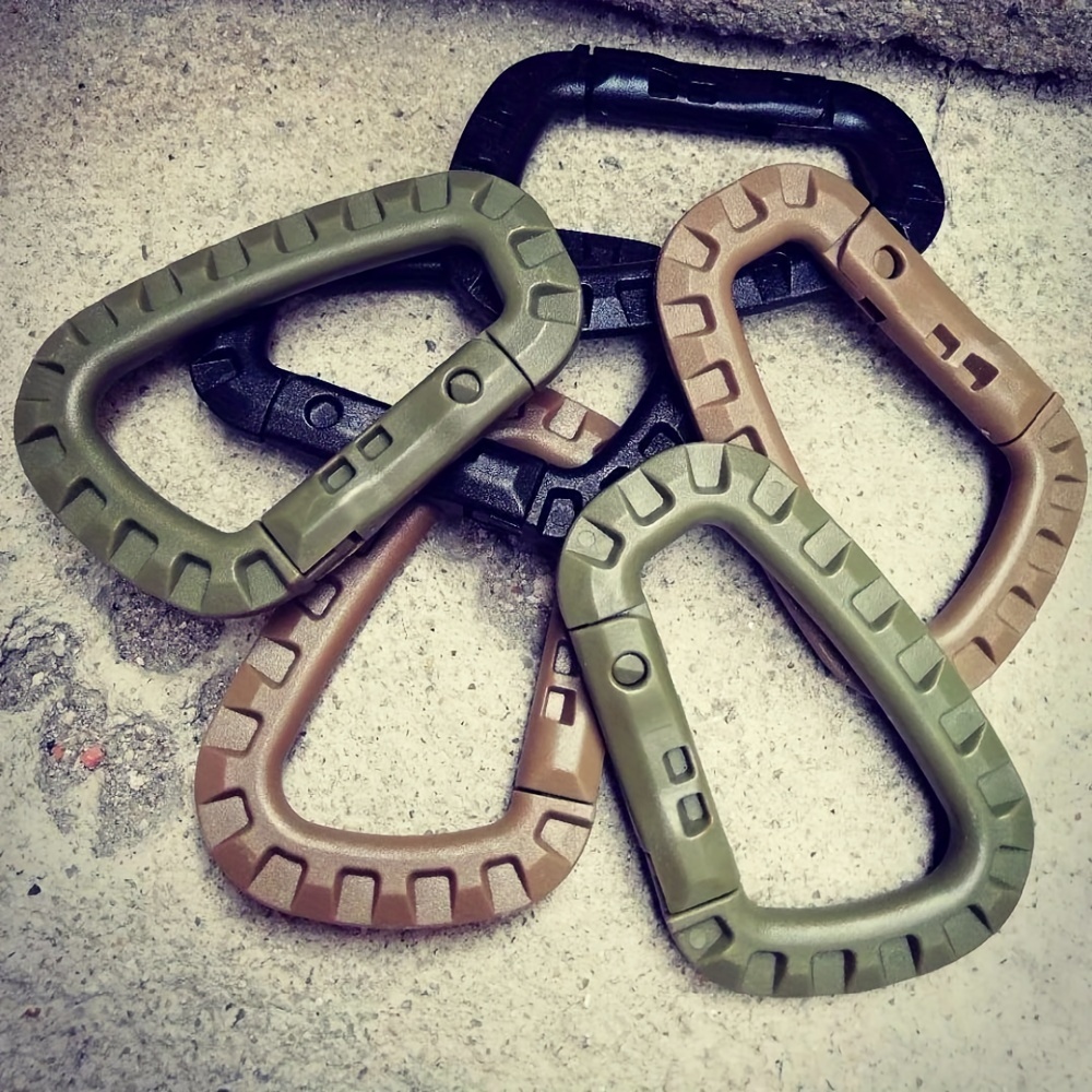 1pc Tactical D Keychain Shape Hook Buckle Clip Climbing Army Carabiner Fit  Outdoor Camping