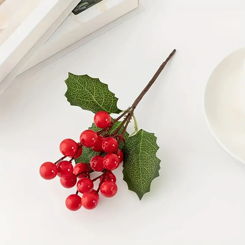 Artificial Holly Berries Picks Christmas Berries For Diy - Temu