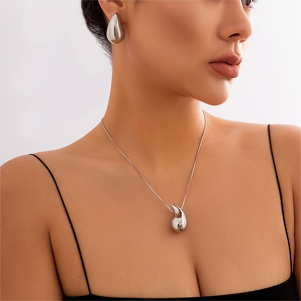 Lot Boucles D'oreilles Et Pendentif Goutte – Argent Italien – Neuf Avec étiquettes