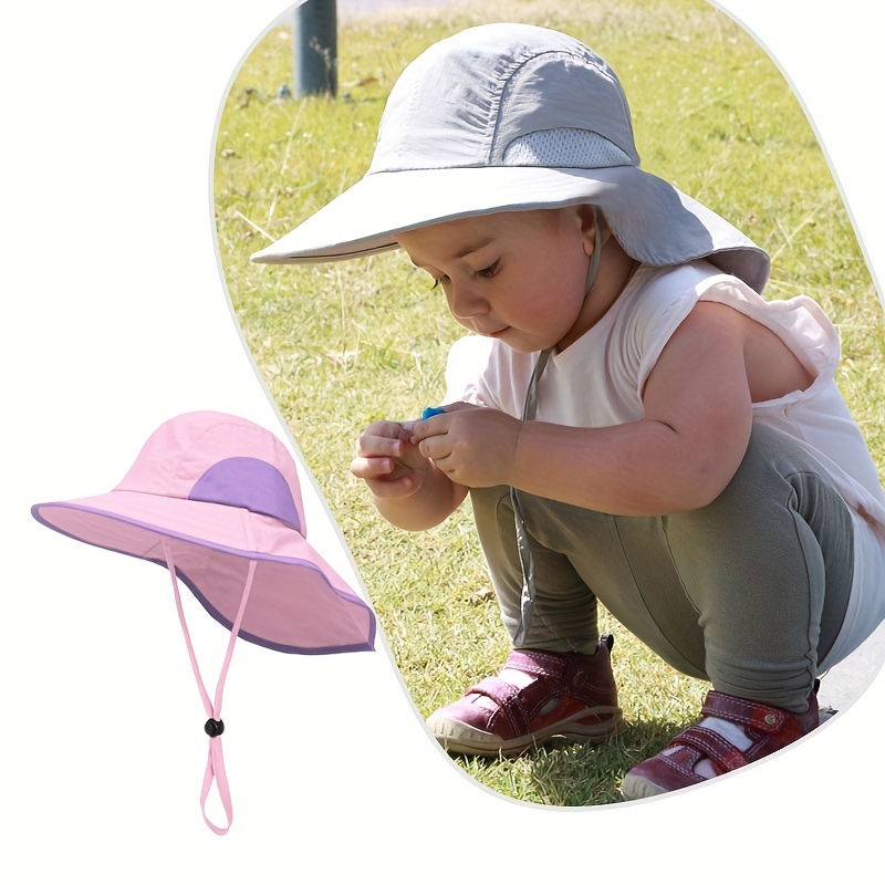 Kaufe Neue atmungsaktive große Krempe einfarbig Sonnenblende Hut  Sonnenschutz Kappe Baby Fischer Hut UV-Schutz