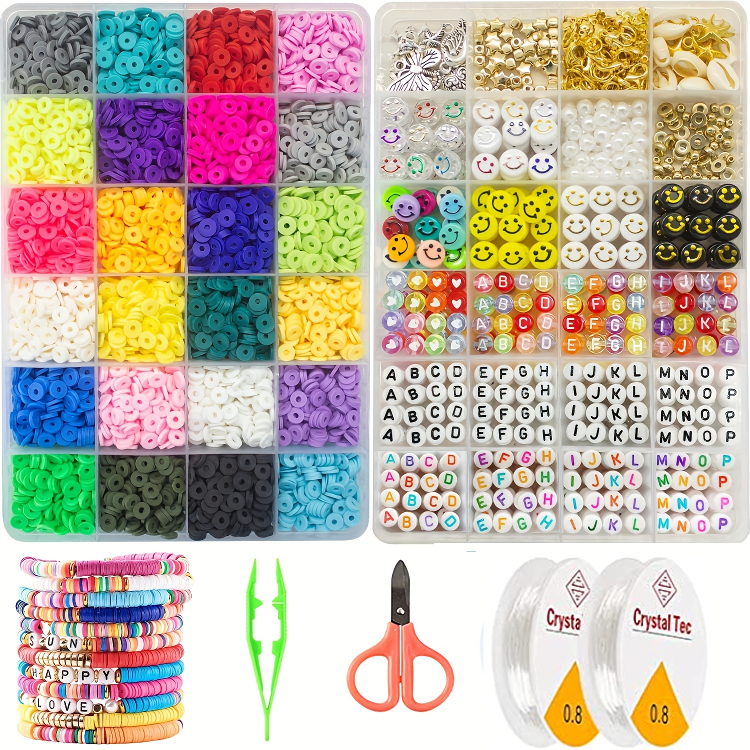 26 Grid 6000pc Polymer Clay Bead Set Jewellery Making Kit for Kids