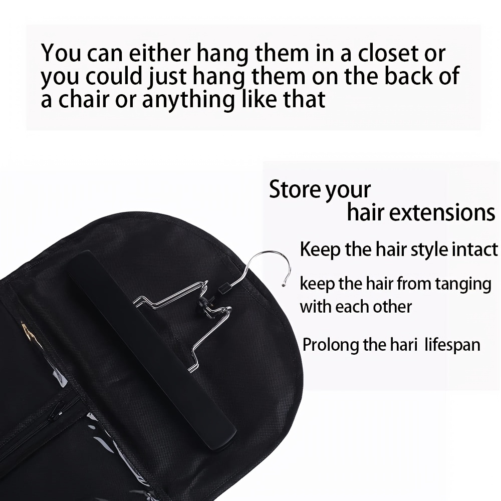 Hair Extensions Hanger with Storage Bag - Organize and Secure Wigs