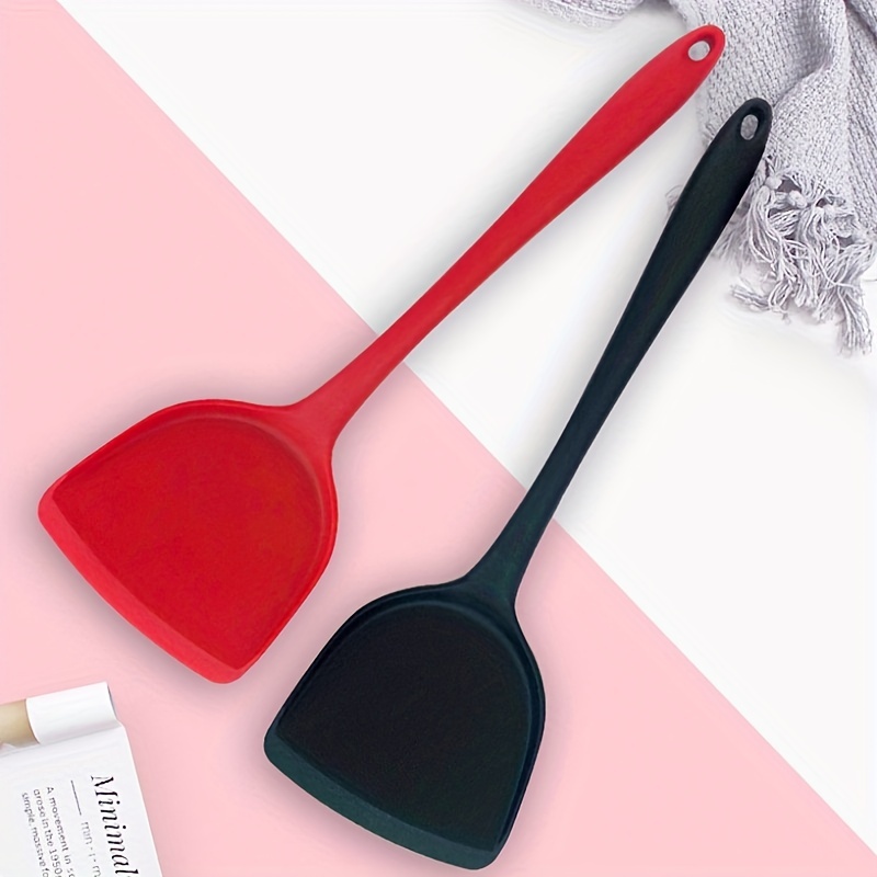 1pc Silicone Spatula With Wood Handle, Heat Resistant And Easy To Clean