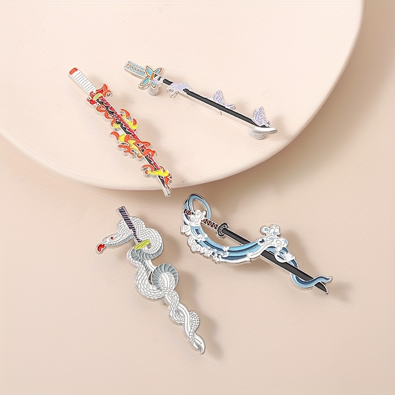 Devil Slayer Sword Enamel Pin Anime Creative Weapon Blade - Temu