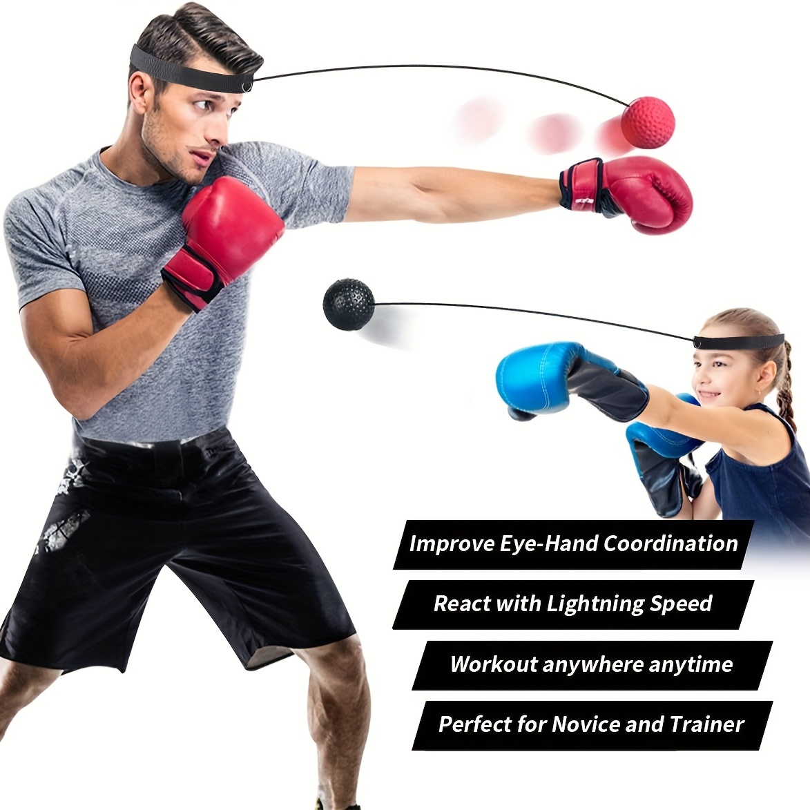 Ballon de combat Agierg avec bandeau pour l'entraînement de vitesse réflexe  ensemble d'exercices de boxe 