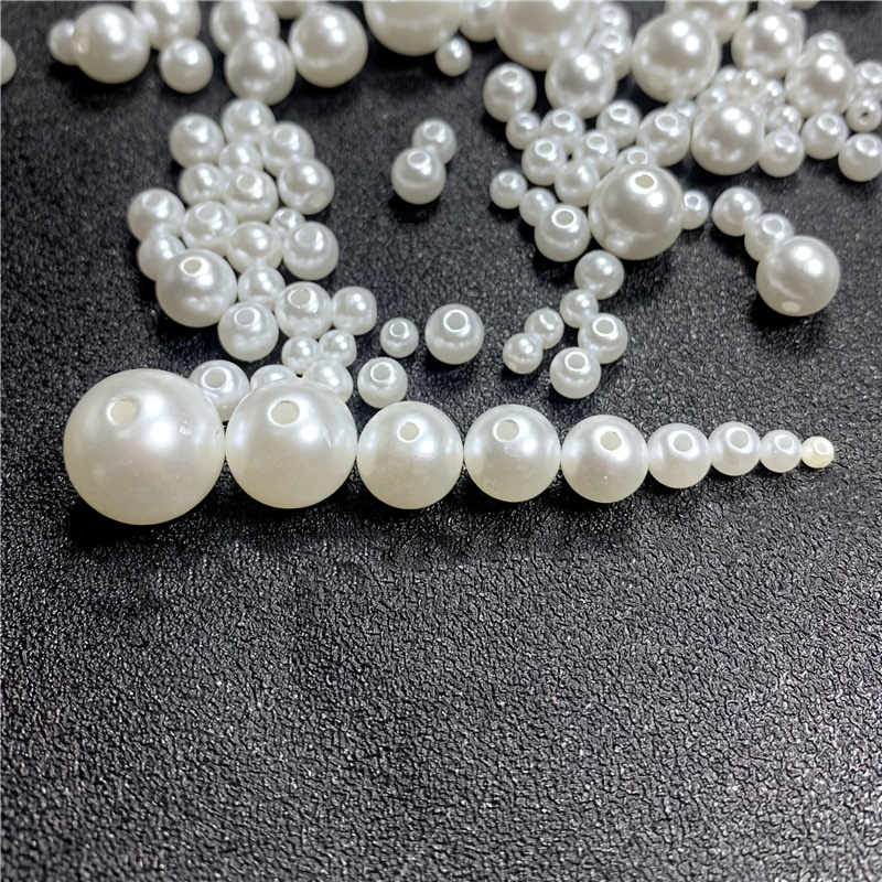 White Half Plastic Pearl Bead, White Half Round Pearl Bead