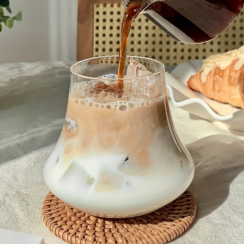 Stylish Clear Glass Drinking Cup For Iced Coffee And Water - Temu