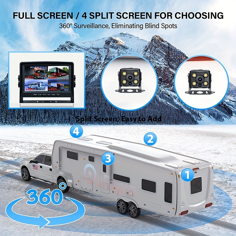 Caméra de recul pour Camping-Car HD1080P Kit de caméra de recul