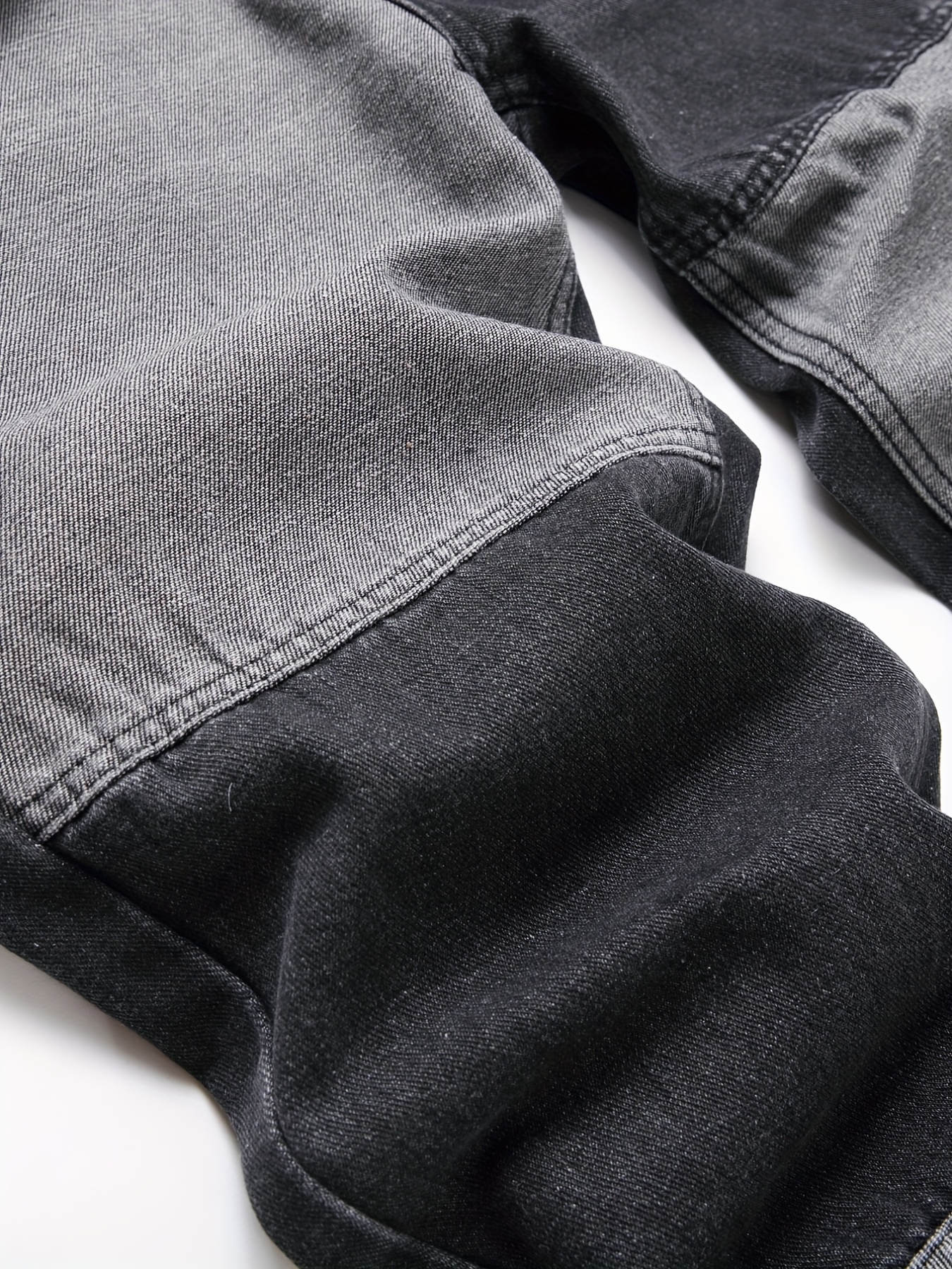 Men's Slim Patchwork Denim Pants for Spring