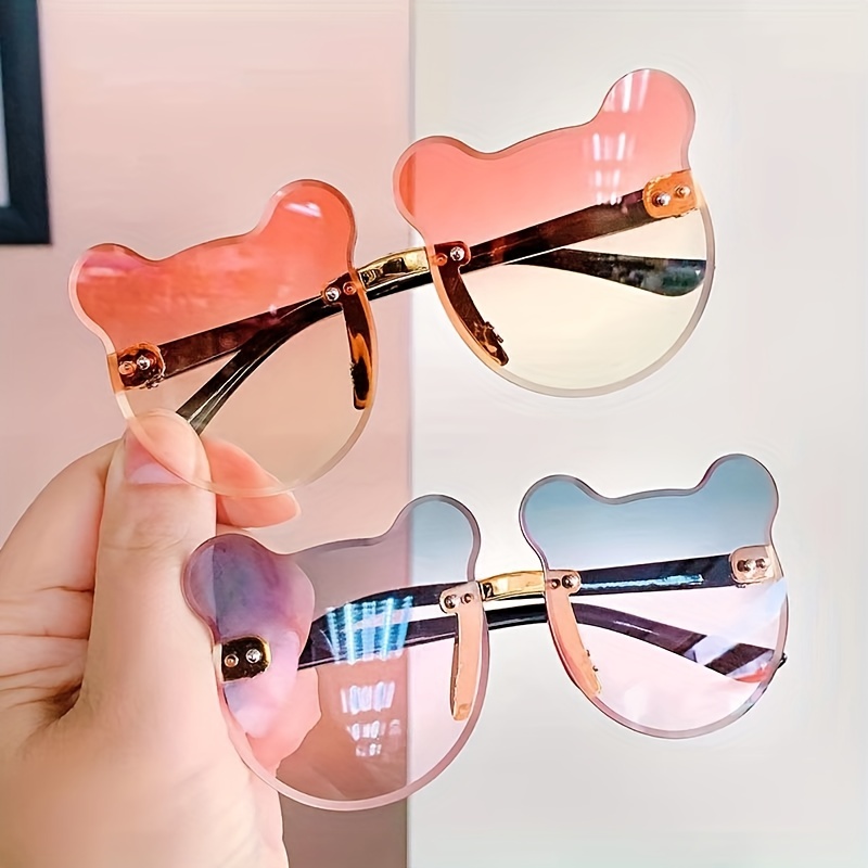 Girls Kawaii Bear Sunglasses Fashion Round Sunglasses - Temu Canada