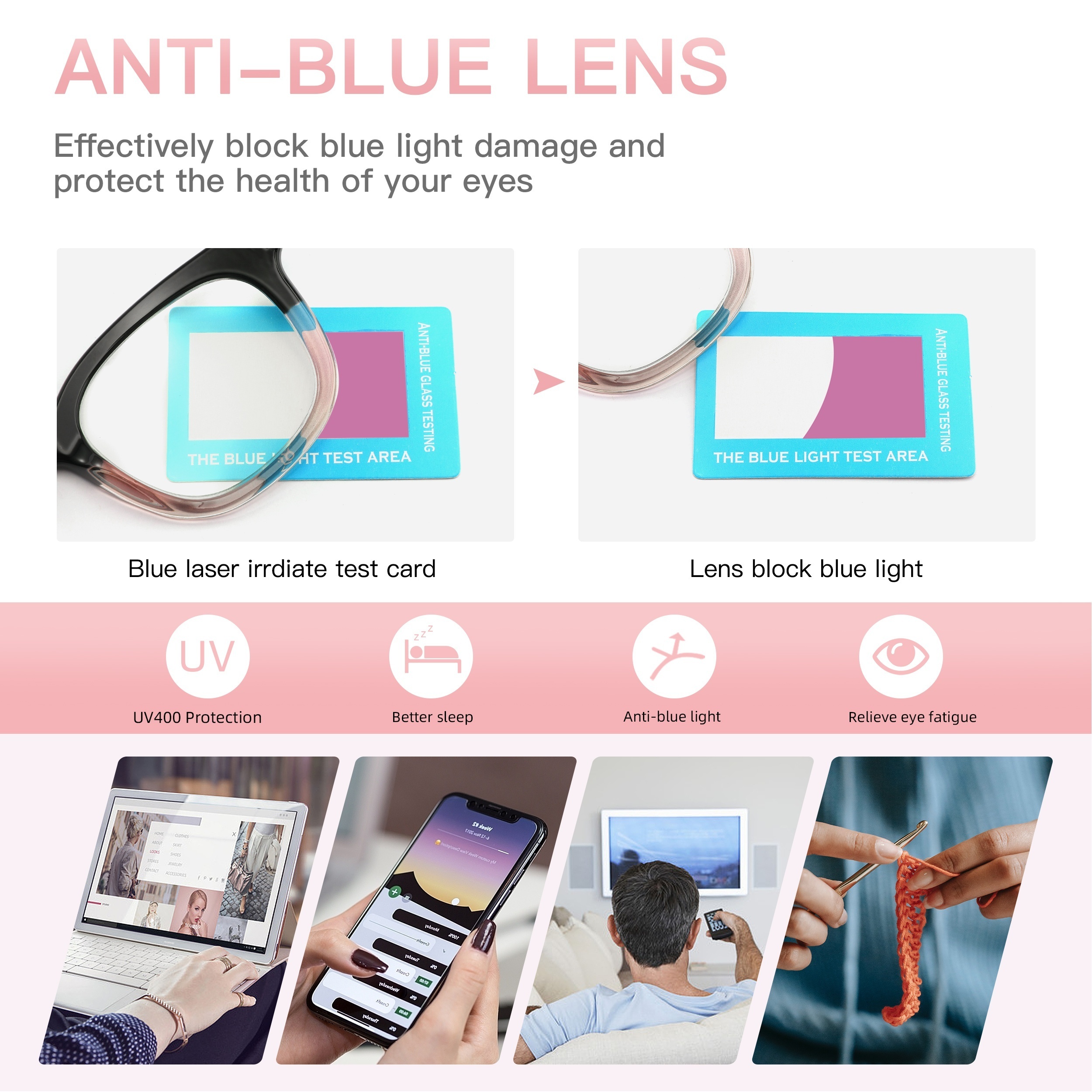 Fashionable Square Computer Readers UV Filter Reduce Glare