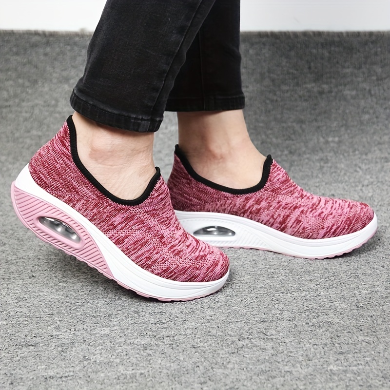 Women's Sporty Air Cushioned Slip Mesh Weaving Walking Shoes - Temu