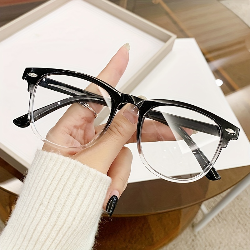Oval Frame Clear Lens Glasses Fashion Computer Glasses - Temu