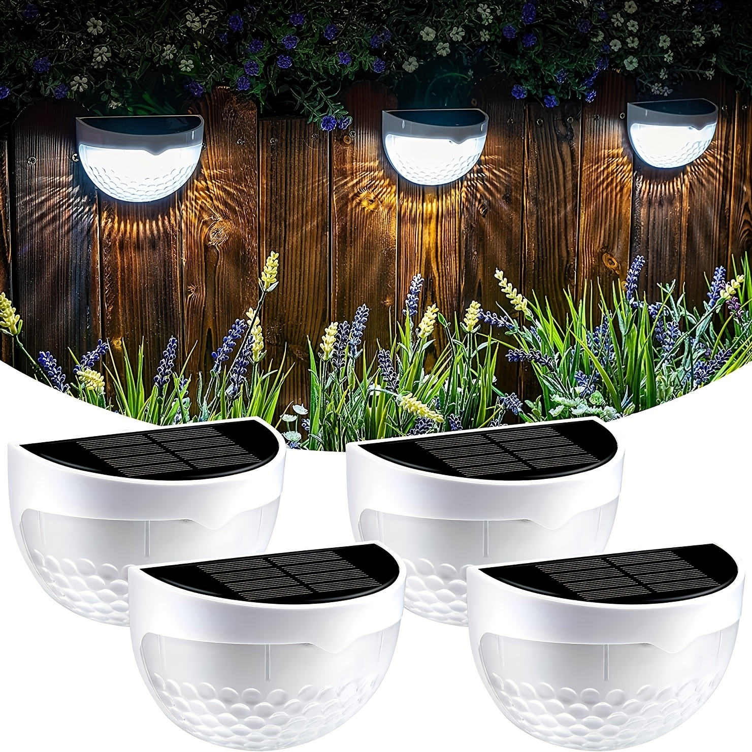 2pcs Solar Fence Lights, Solar Deck Lights Outdoor Waterproof LED, Solar  Wall Lights Outdoor Decorative For Yard, Front Door, Garden, Patio, Garage,  Swimming Pool, Stairs, Shed, Warm White