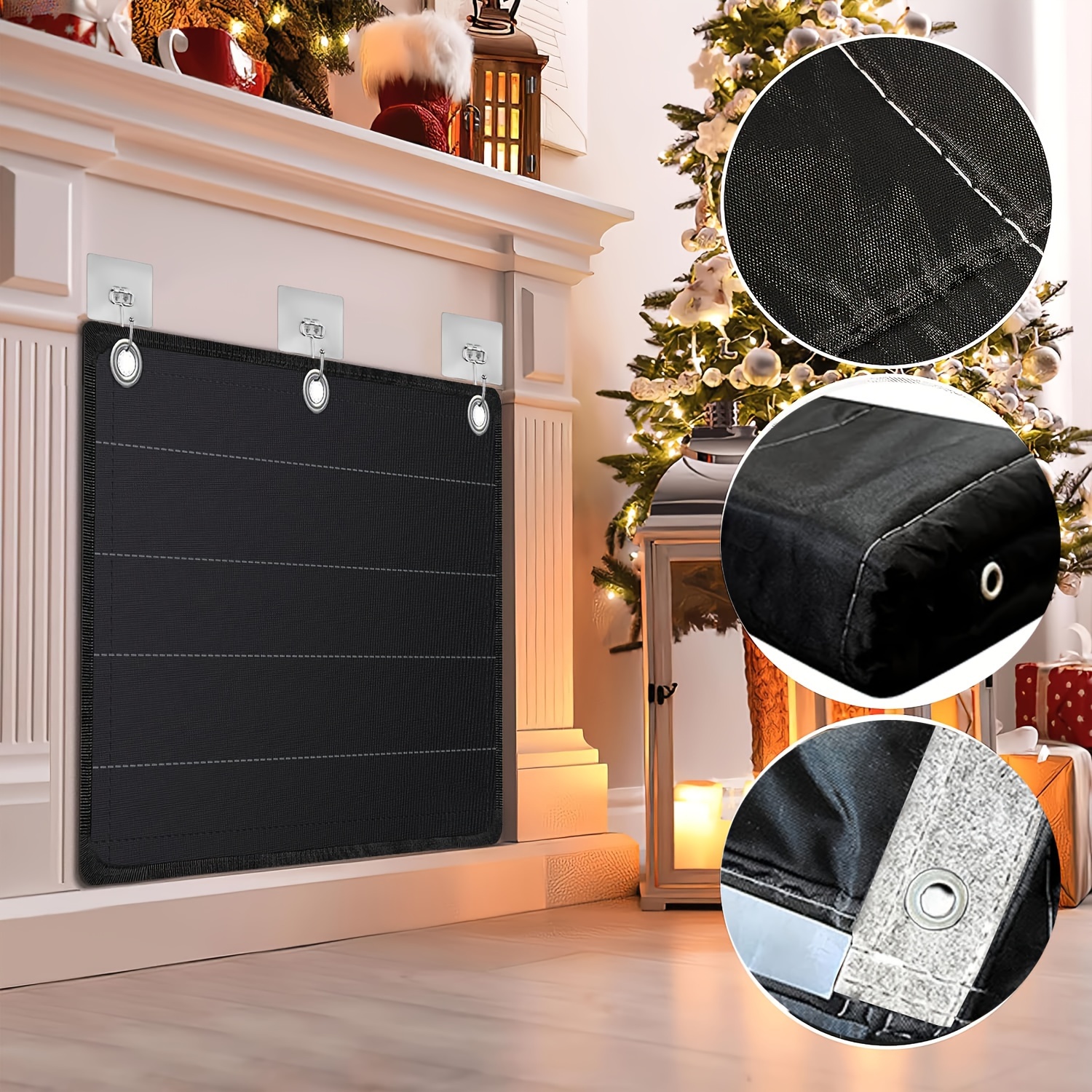 Magnetic Fireplace Blanket for Heat Loss Indoor Fireplace Covers