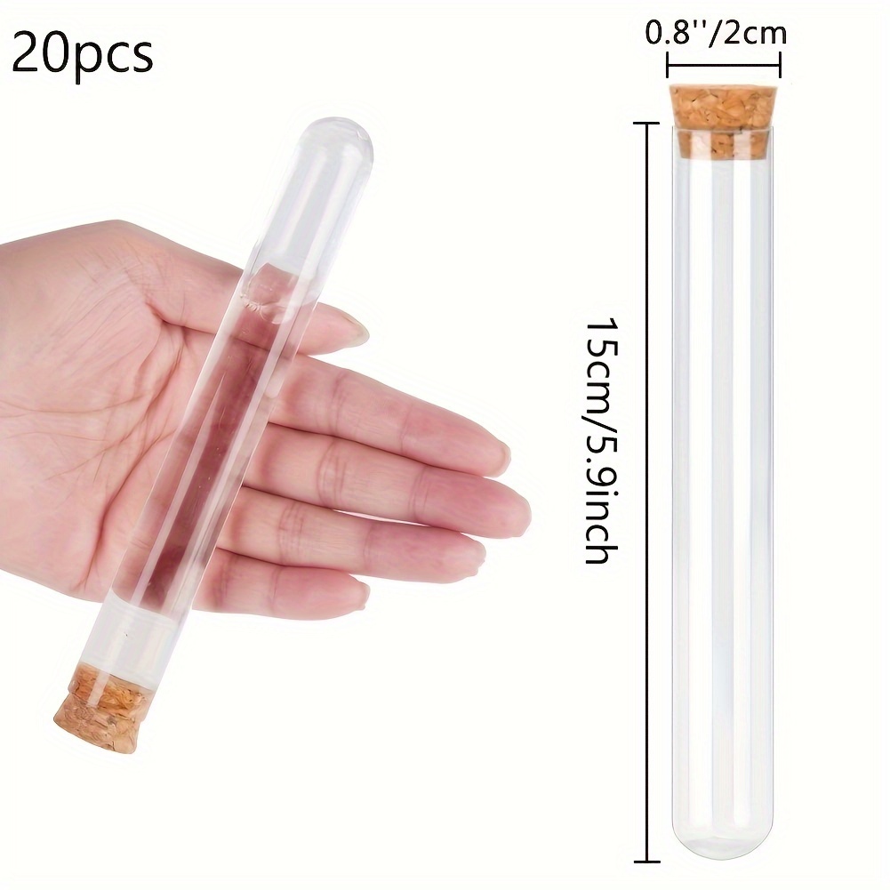 E-shop 20 Stück Kunststoff-Reagenzgläser, Aufbewahrungsbehälter (16 x 100mm, 16*150mm, 20*150mm) für Mascara-Stifte, Partybedarf,