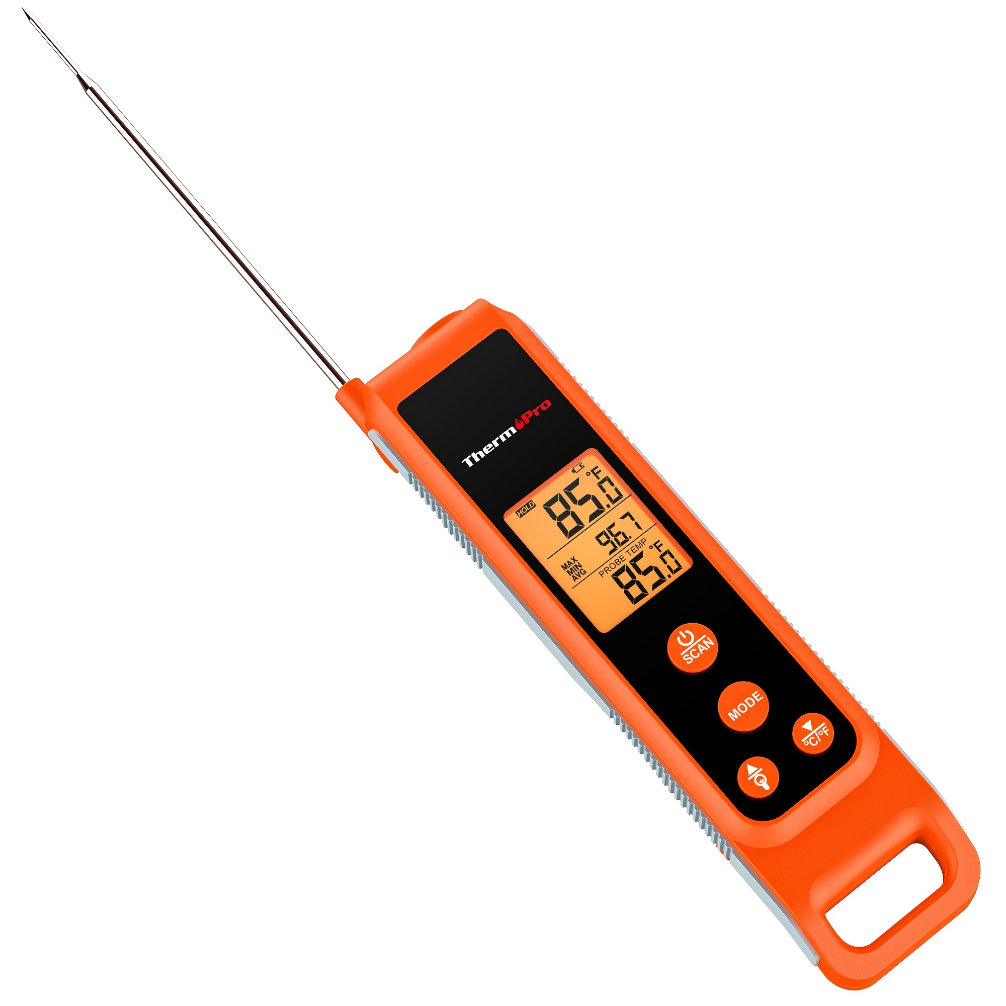 2 in 1 Cooking Thermometer with Meat Probe - Infrared & Laser for Grill & Pizza Oven