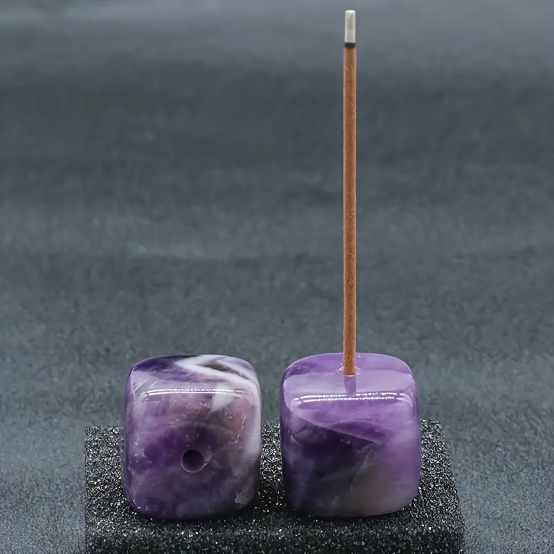 Image of 1pc Natural Holder, Rose Quartz Amethyst Frame, Square Frame, Natural Stone Accessories, Mini Frame, Room Decoration, Bedroom Accessories, Household Appliances