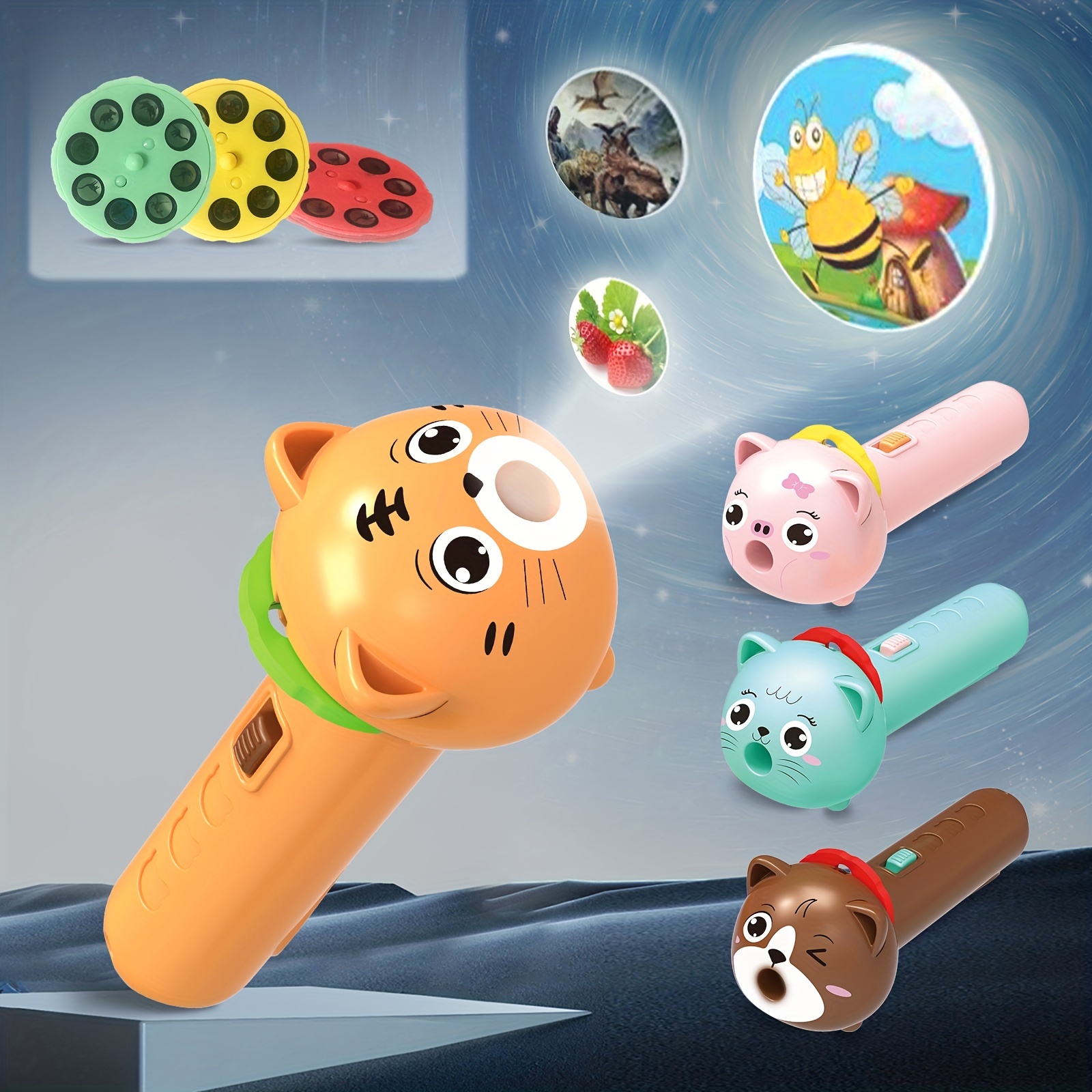 Linterna de dibujos animados para niños, juguete educativo para edades  tempranas, proyector de mano, juguetes para máquinas de aprendizaje Linterna  de dibujos animados para niños, juguete educativo pa Gao Jiahui unisex