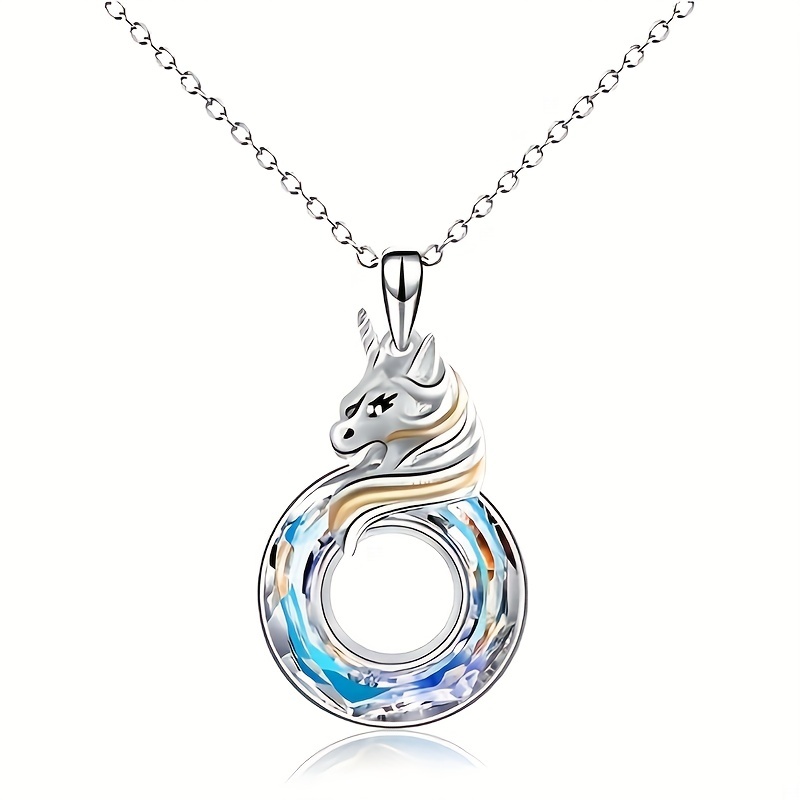 Collier De Charme Cadeau Licorne Avec Cristal Rond Changeant - Temu France