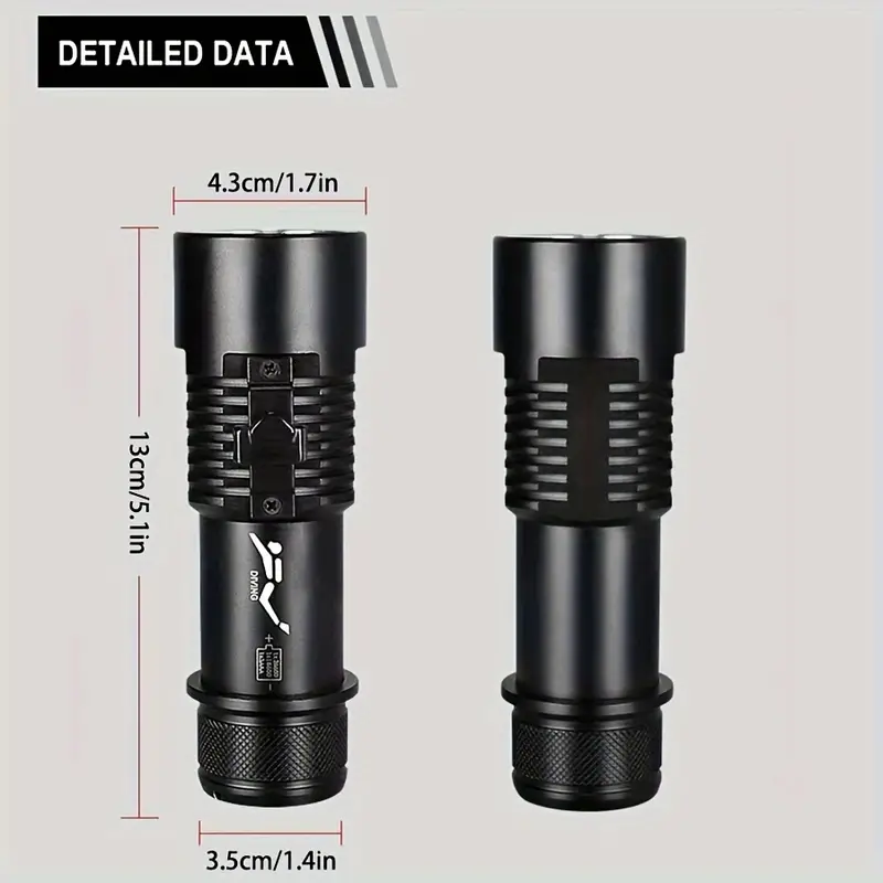 professional scuba diving flashlight waterproof underwater xm l2 led lights with rechargeable battery details 2