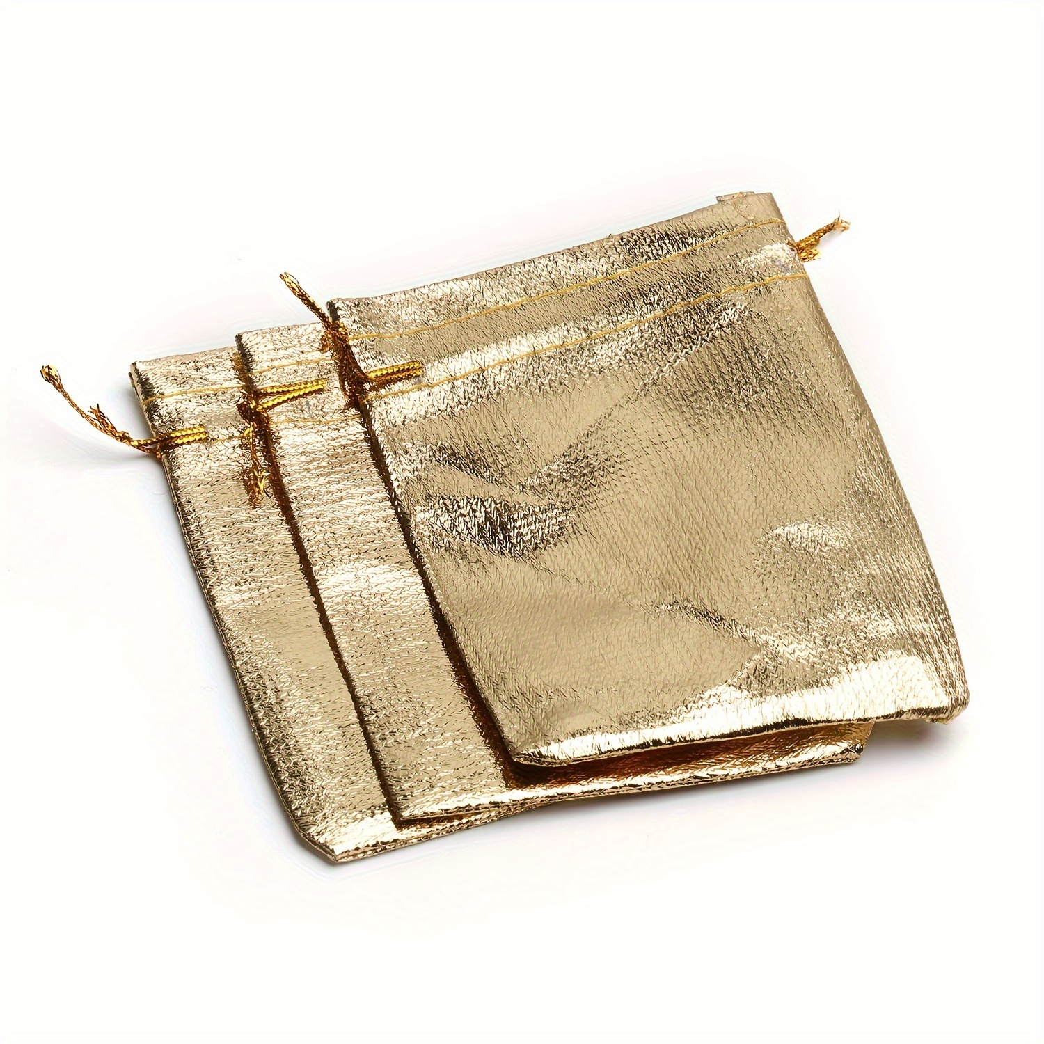 Lot Gold Foil Cloth Drawstring Gift Bags Perfect For - Temu