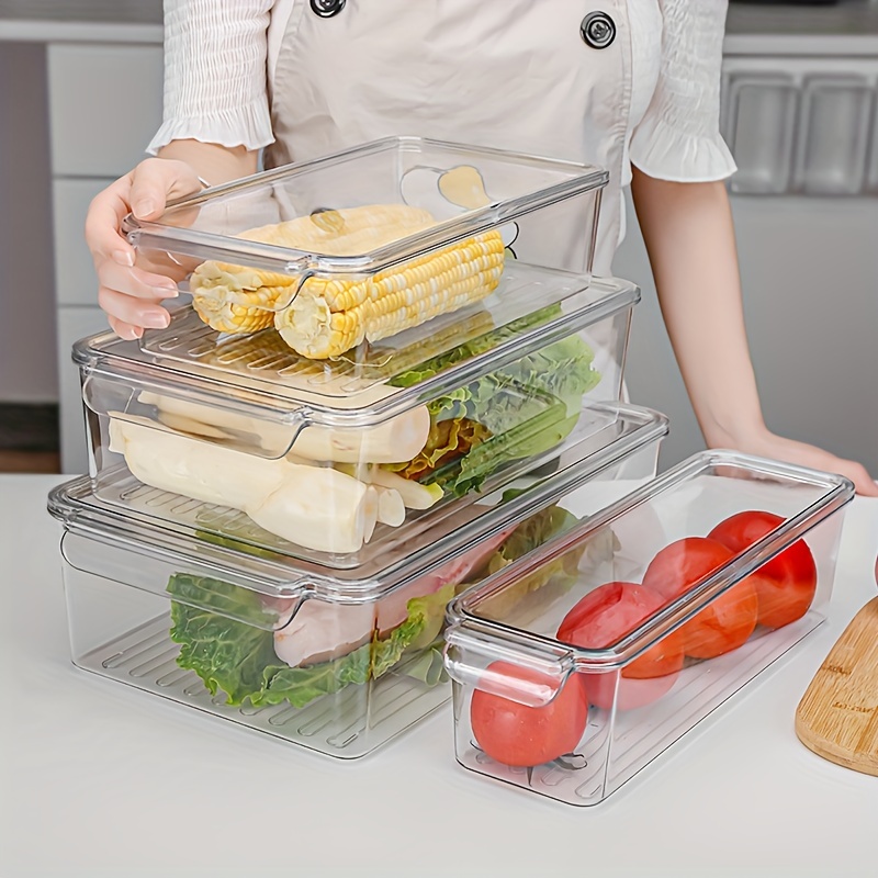 Fridge Drawers With Lids Stackable Pull Out Fridge Storage - Temu