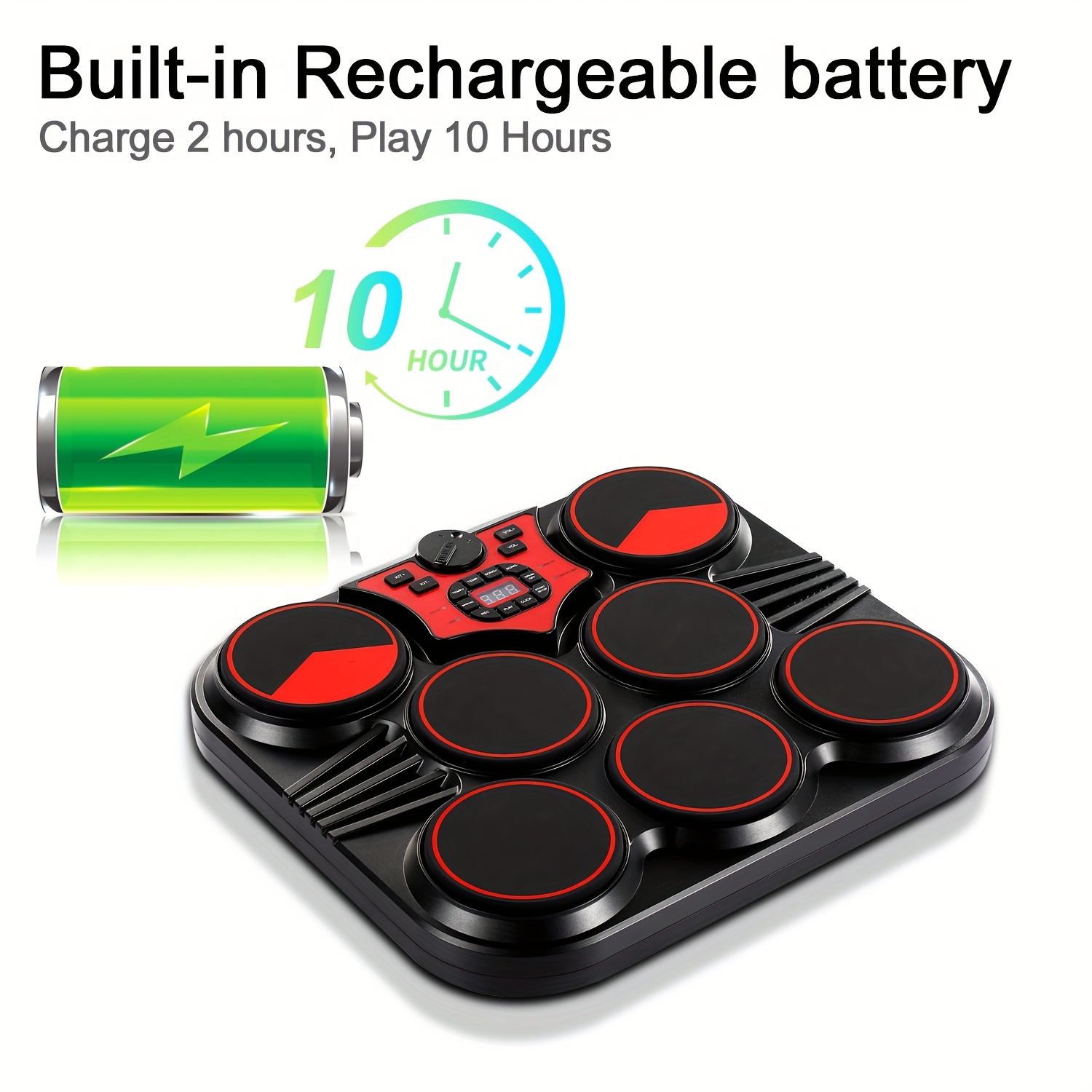 Batterie Électronique Portable Deux Haut parleurs Intégrés - Temu