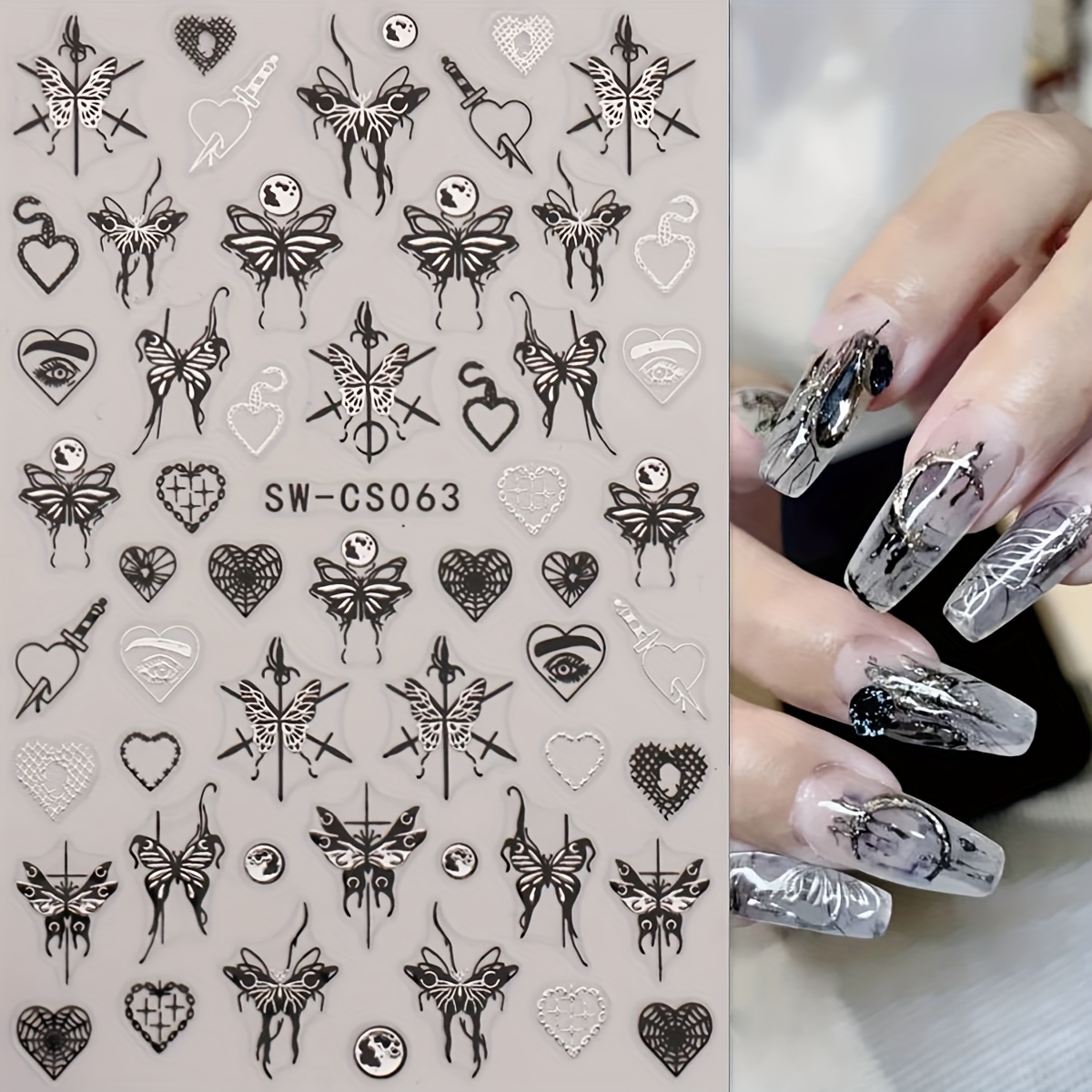 3 Sheets 5D Butterfly Nail Stickers for Nail Arts, 3D Nail Decals  Self-Adhesive Nail Art Supplies for Nail Designer, Nail Tattoos for Women  Girls