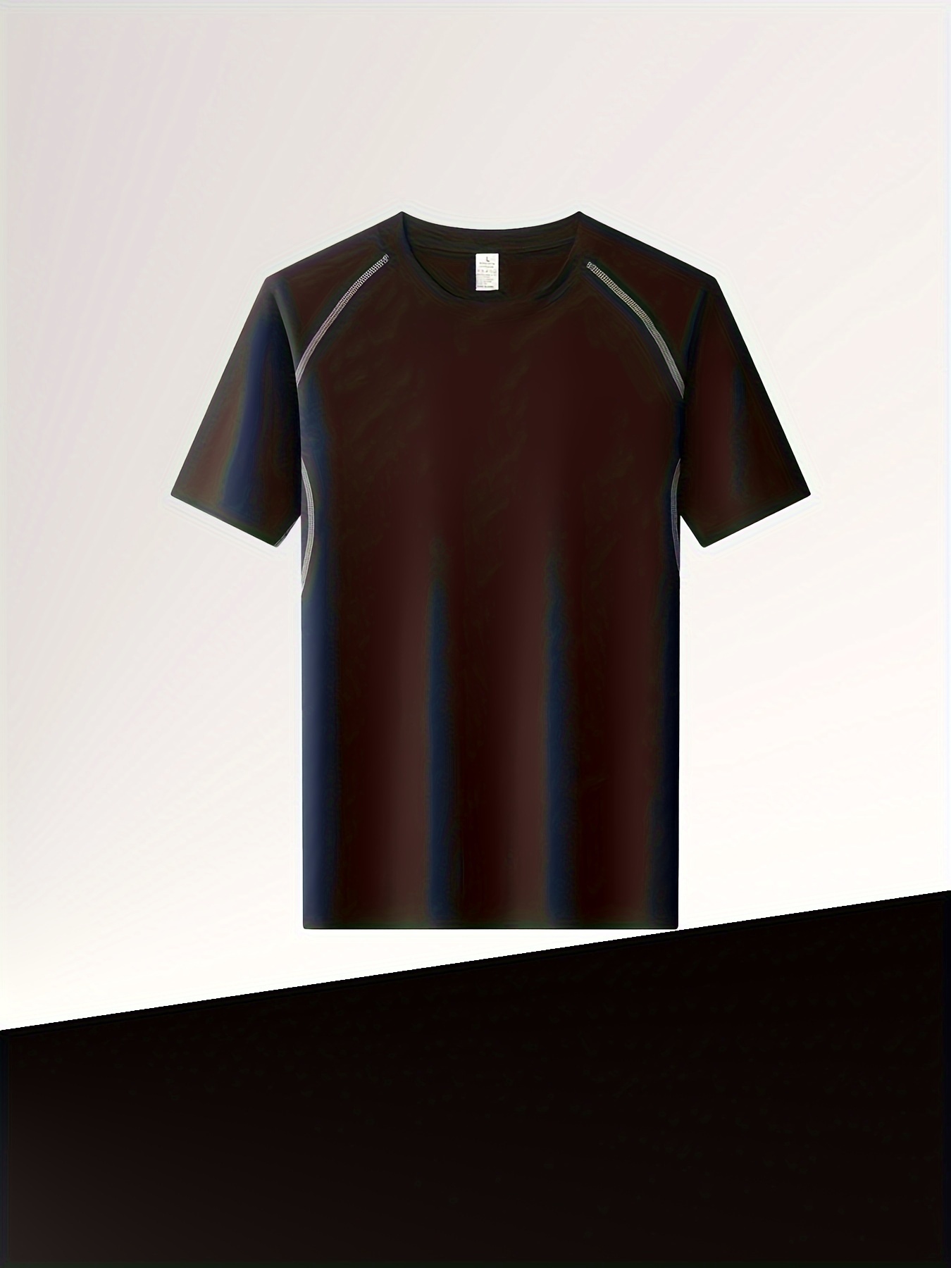 Black Crew Neck Full Zipper Sports T shirts Moisture Wicking - Temu