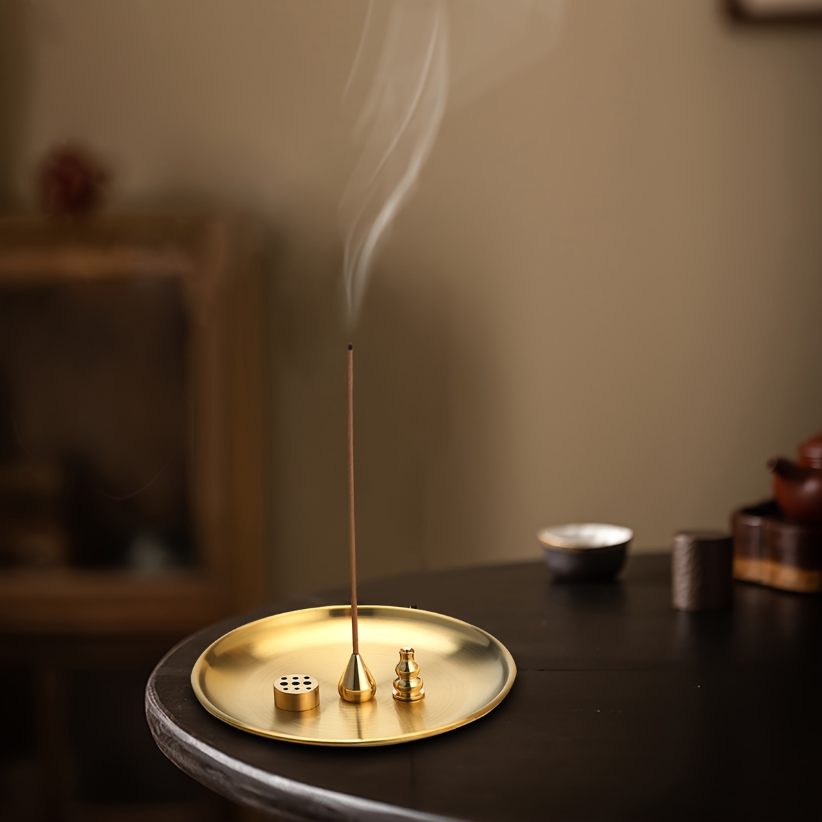 Wood Round Incense Burner Incense Sticks Holder Tabletop Centerpiece Incense  Tray for Teahouse Bedroom Spa Meditation Decor - AliExpress