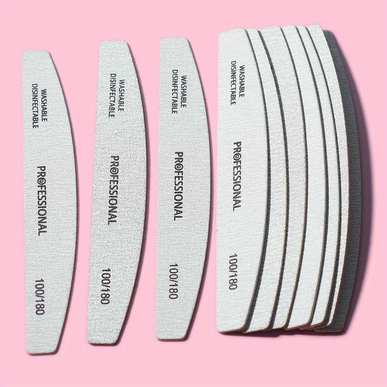 13pcs Half Moon Double Sided Nail Files, Washable & Reusable