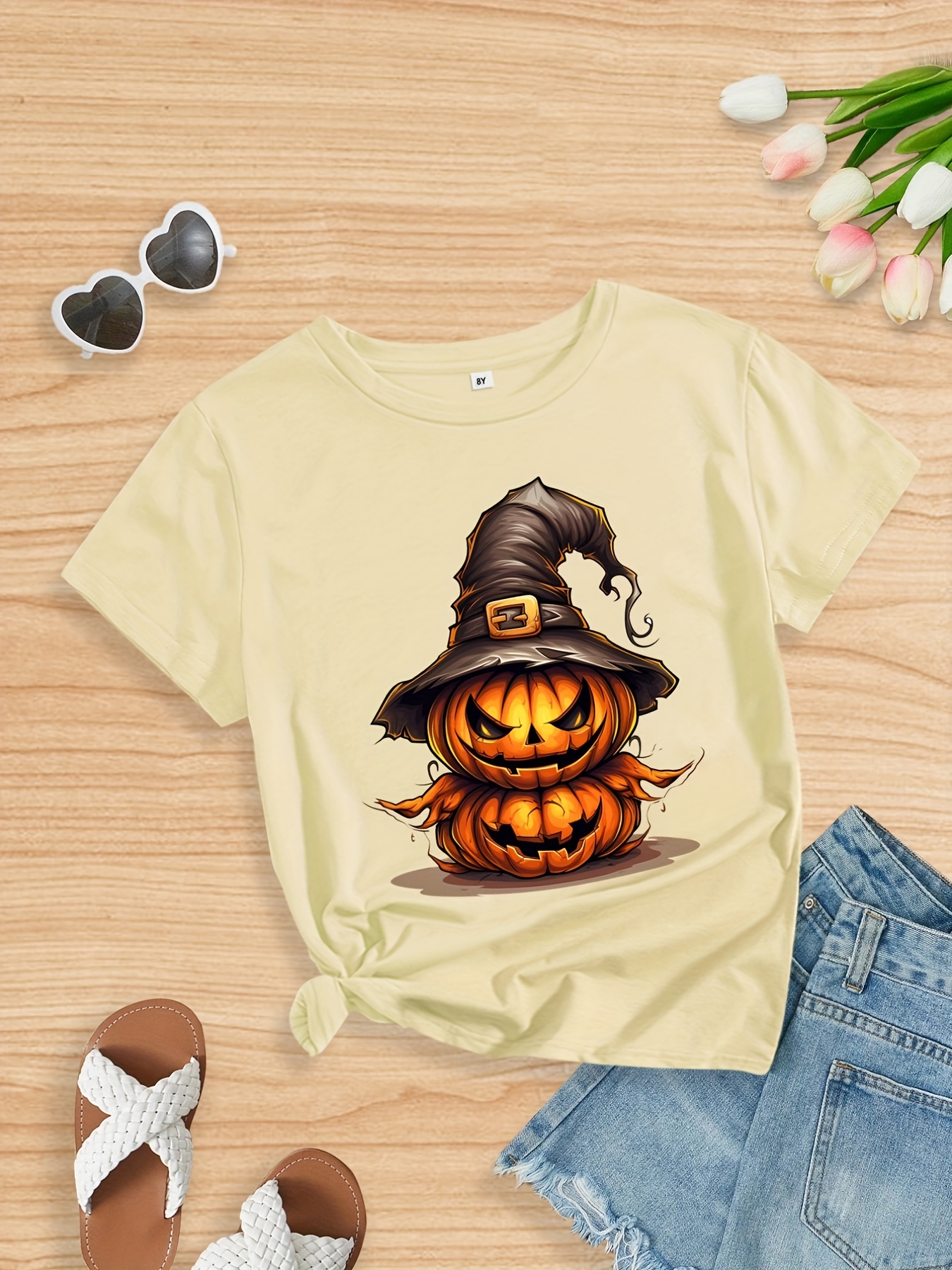 Tee shirt halloween online fille