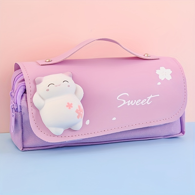 Kawaii Pencil case double-layer School case for girls Large