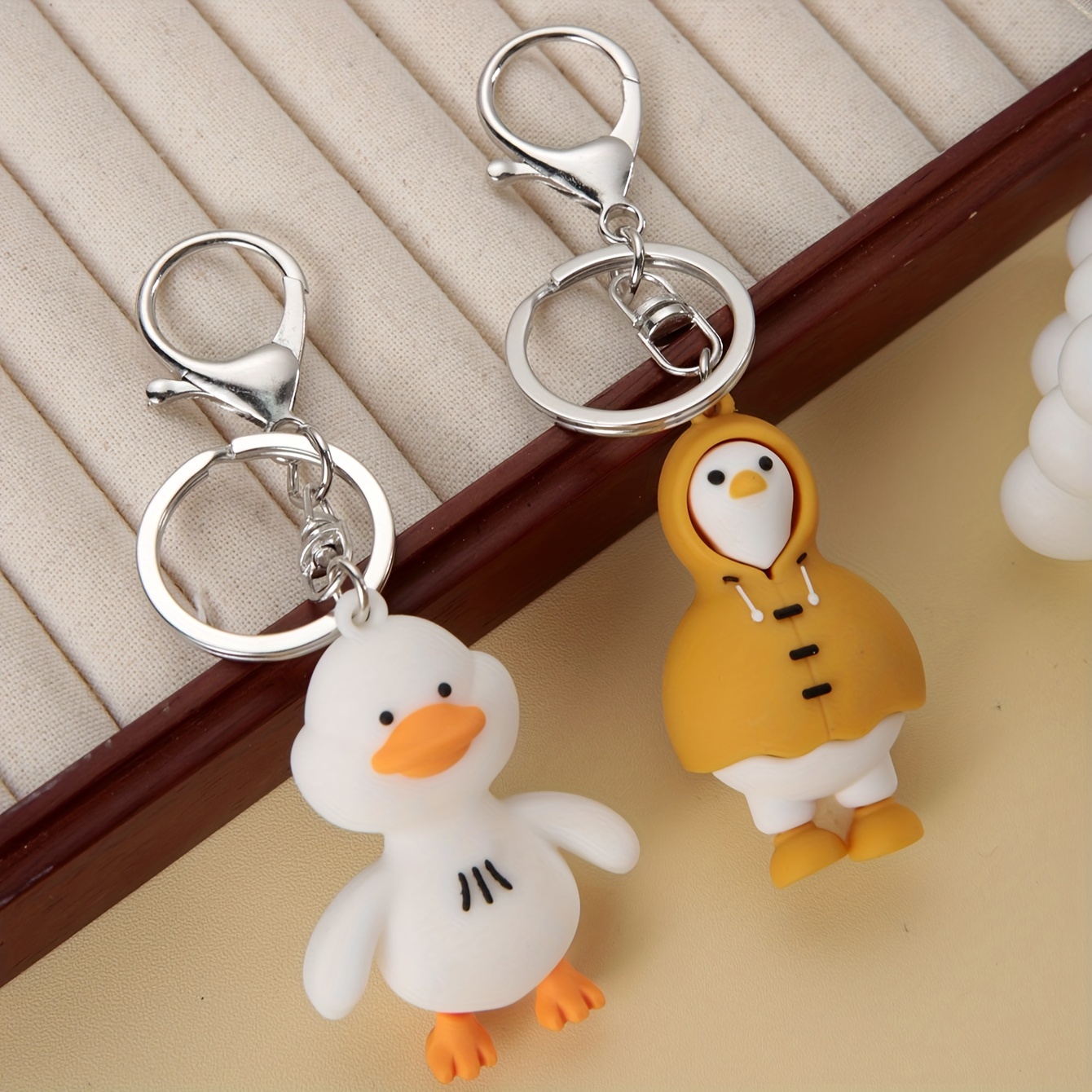 Dessin animé Mignon Peluche Moche Canard Porte-clés Jouet Soft Key Ring  Lady Girl Charm Bag Pendentif Car New Kids Cute Duck Keyring Enfants Cadeau