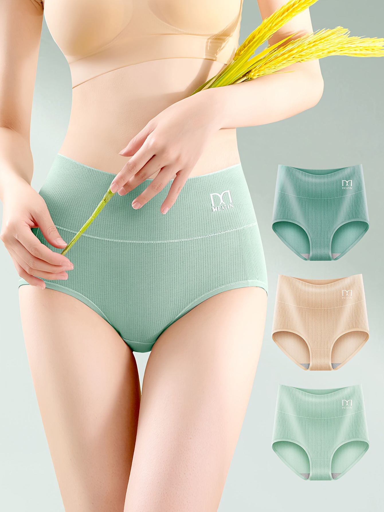 Nanjiren High Waist Tummy Control Panties Women's Pure Cotton