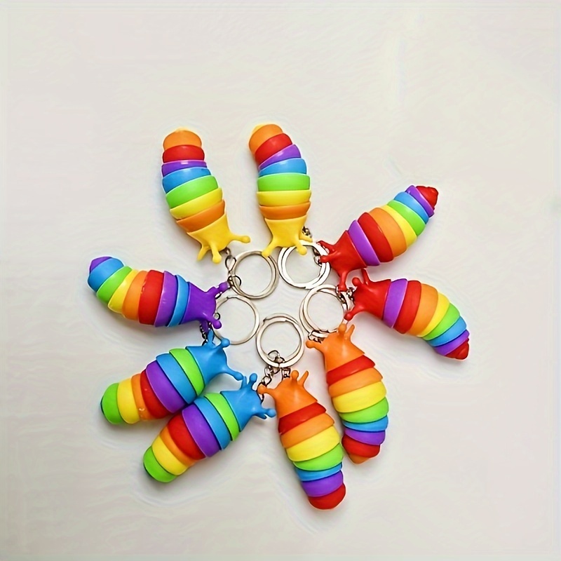 Buy Wholesale China New Coming Bulk Custom 3d Stress Relief Fidget Toy  Rainbow Twist Finger Slug Key Chain & Slug Key Chain at USD 0.9