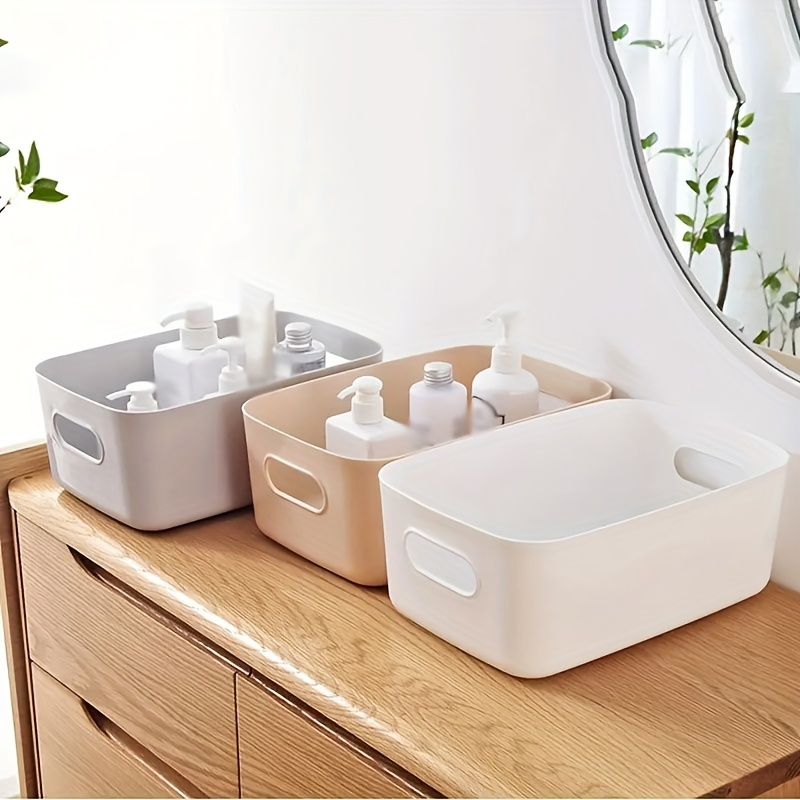 Plastic Storage Basket Open Storage Bin With Handles - Temu