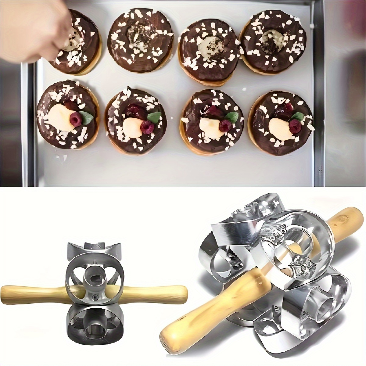 1pc European Standard 750w Donut Maker, Suitable For Children's Breakfast,  Snacks, Desserts, Etc. With Non-stick Surface, Can Make 6 Donuts