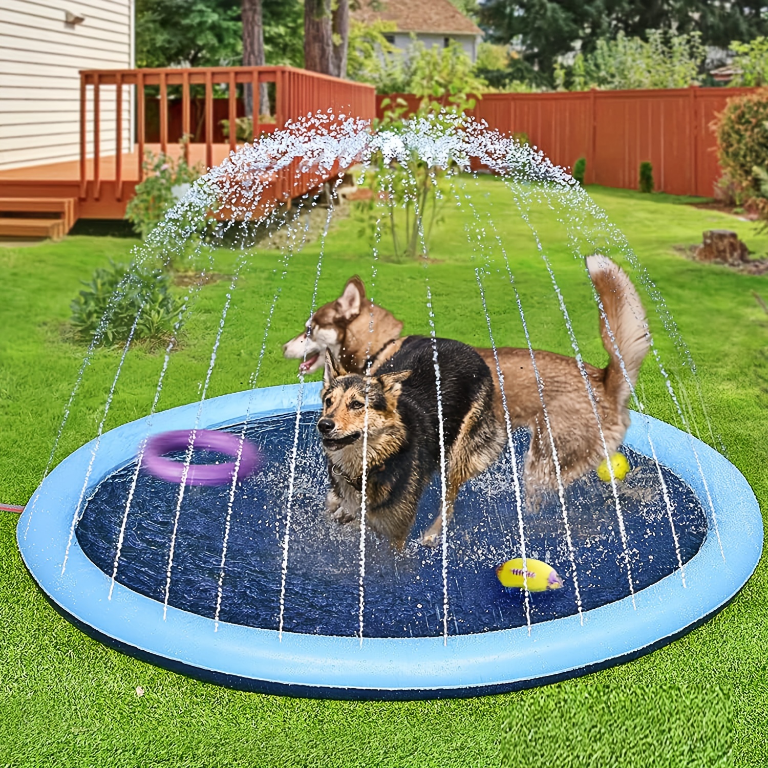 240cm/ 94.5in Splash Sprinkler Pad For Dogs, Non-Slip Thicken Dog Pool With  Sprinkler, Thicken Sprinkler Pool, Summer Outdoor Dog Paddling Pool,  Backyard Fountain Play Mat For Large Dog