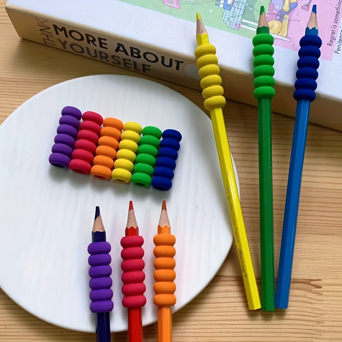 Multicolor Thread Sponge Pencil Holder Pencil Gel Pen Case - Temu Germany